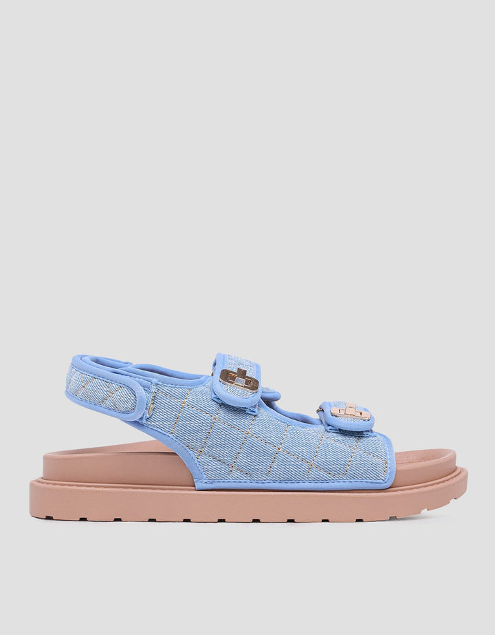 Details Twist Lock Slingback Strap Sandal Wanita