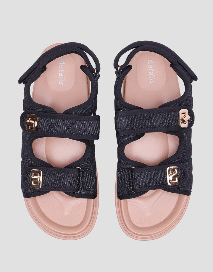 Details Twist Lock Slingback Strap Sandal Wanita