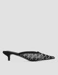 Detail Mule Pointed Toe Sandal Heels Wanita