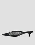Detail Mule Pointed Toe Sandal Heels Wanita