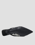 Detail Mule Pointed Toe Sandal Heels Wanita