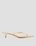 Detail Mule Pointed Toe Sandal Heels Wanita