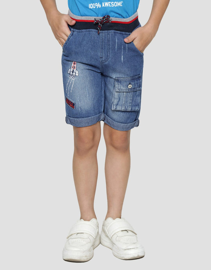 Little M Short Pants 3 Dino Rib Kantong Depan