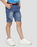 Little M Short Pants 3 Dino Rib Kantong Depan
