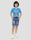 Little M Short Pants 3 Dino Rib Kantong Depan