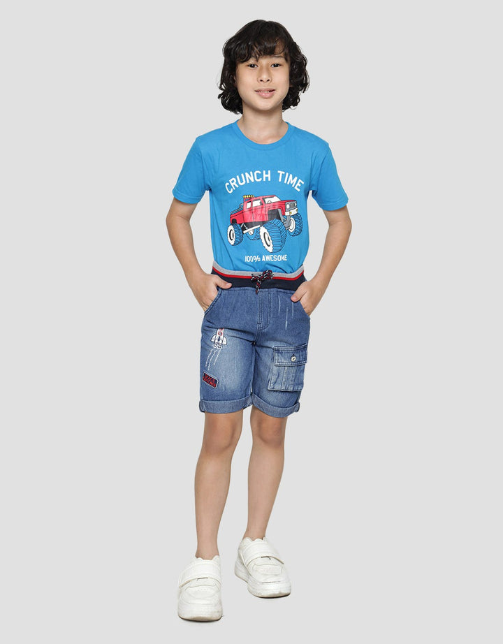 Little M Short Pants 3 Dino Rib Kantong Depan