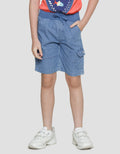Little M Celana Pendek Denim Stripe Cargo Anak Laki-laki