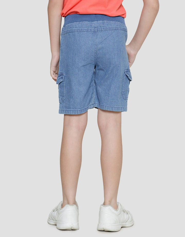 Little M Celana Pendek Denim Stripe Cargo Anak Laki-laki