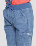 Little M Celana Pendek Denim Stripe Cargo Anak Laki-laki