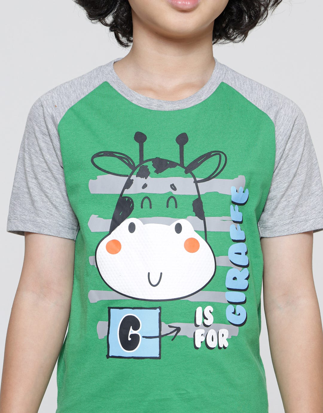 Little M Giraffe Baju Set Raglan Anak Laki-Laki