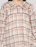 Nevada Long Sleeve Shirt Round Collar Checker Blouse