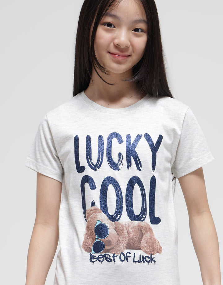 Nevada Bear Glitter LC Kaos Anak Perempuan