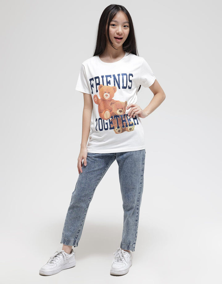 Nevada Two Bear Friends Kaos Anak Perempuan