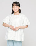 Nevada Short Sleeve Shirt Balloon Sleeve Checkered