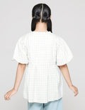 Nevada Short Sleeve Shirt Balloon Sleeve Checkered