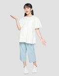 Nevada Short Sleeve Shirt Balloon Sleeve Checkered