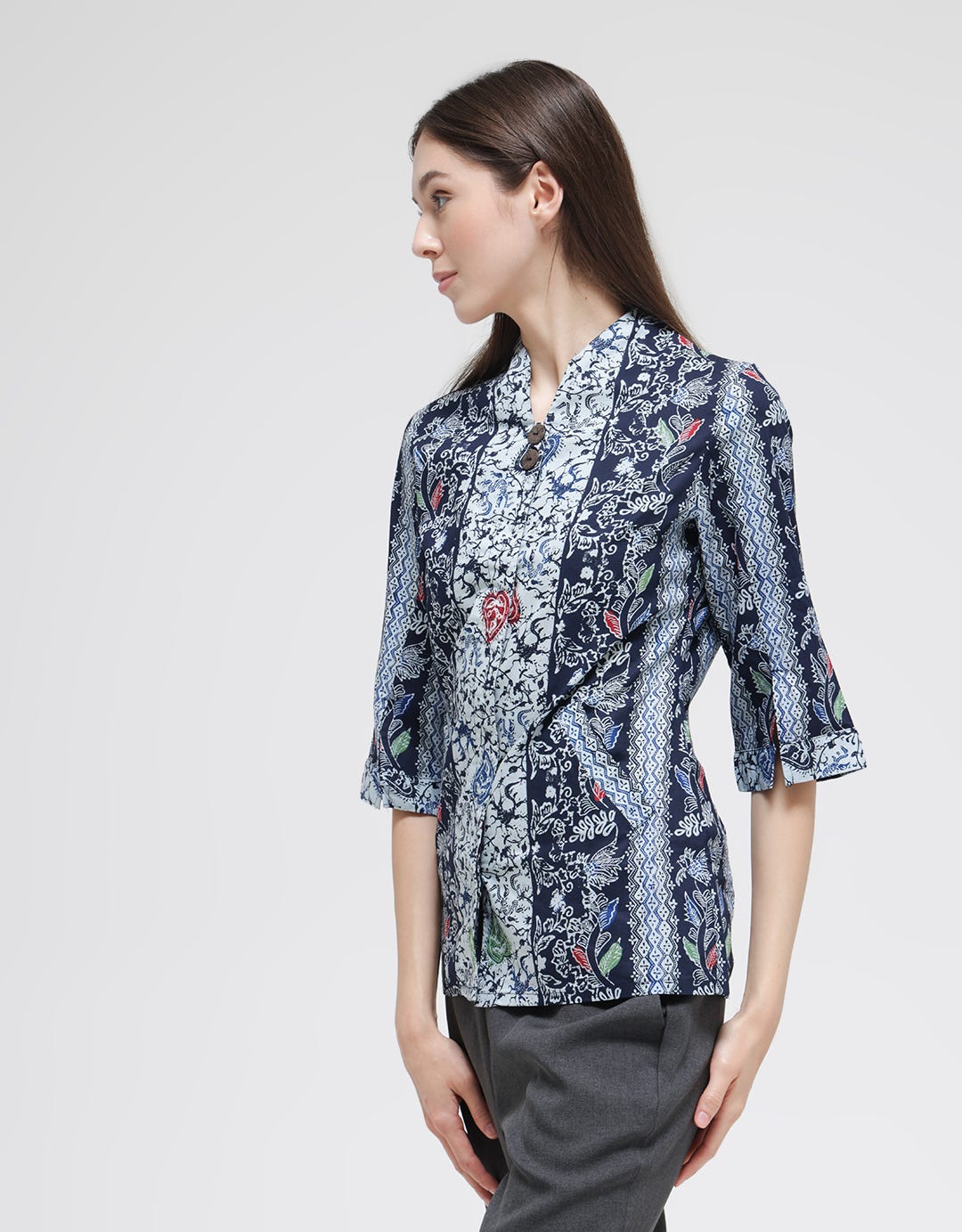 Adikusuma Blouse Wanita Batik Tumpal Hati