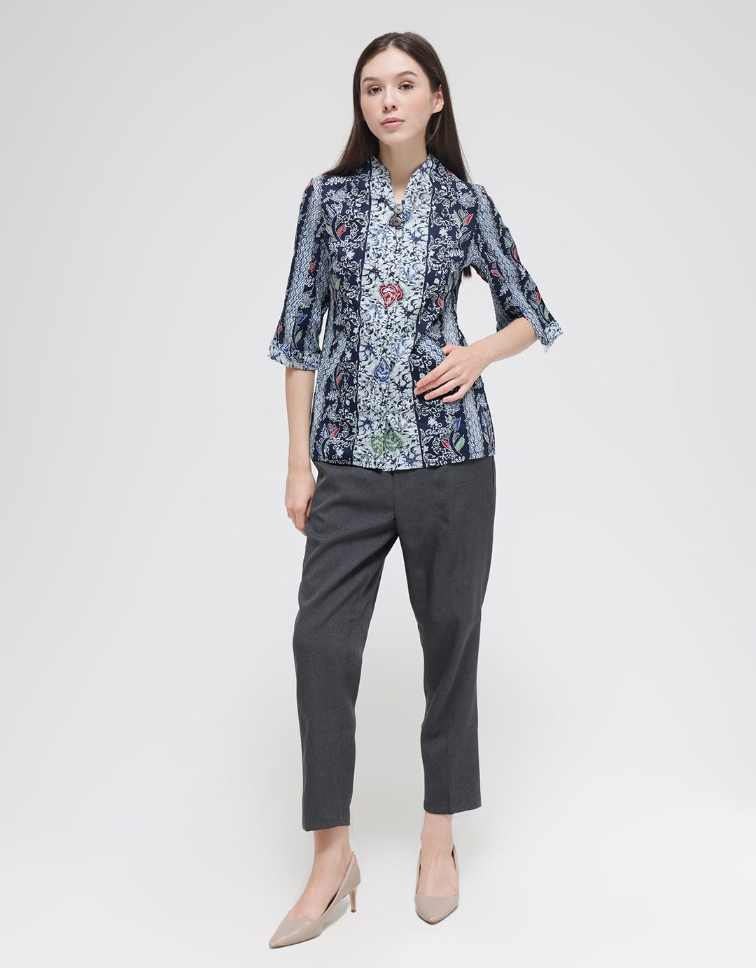 Adikusuma Blouse Wanita Batik Tumpal Hati