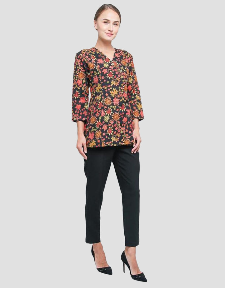 Adikusuma Blouse Colorful Leaf Batik