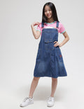 Nevada Overall Denim Midi Dress Anak Perempuan