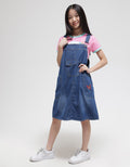 Nevada Overall Denim Midi Dress Anak Perempuan