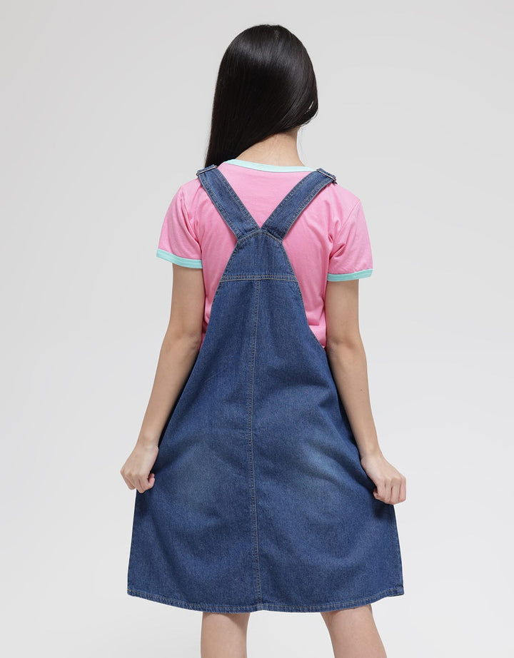 Nevada Overall Denim Midi Dress Anak Perempuan