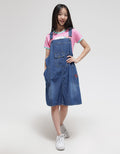 Nevada Overall Denim Midi Dress Anak Perempuan