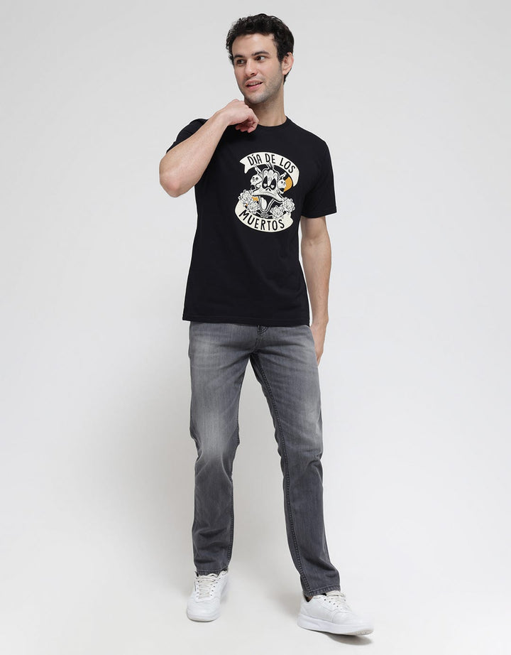 T Zone Short Sleeve T-Shirt Wb Halloween - Looney Tunes Daffy Duck Dia De Los Muertos