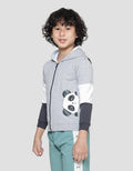 Little M Jaket Terry Panda Aplikasi Anak Laki-laki