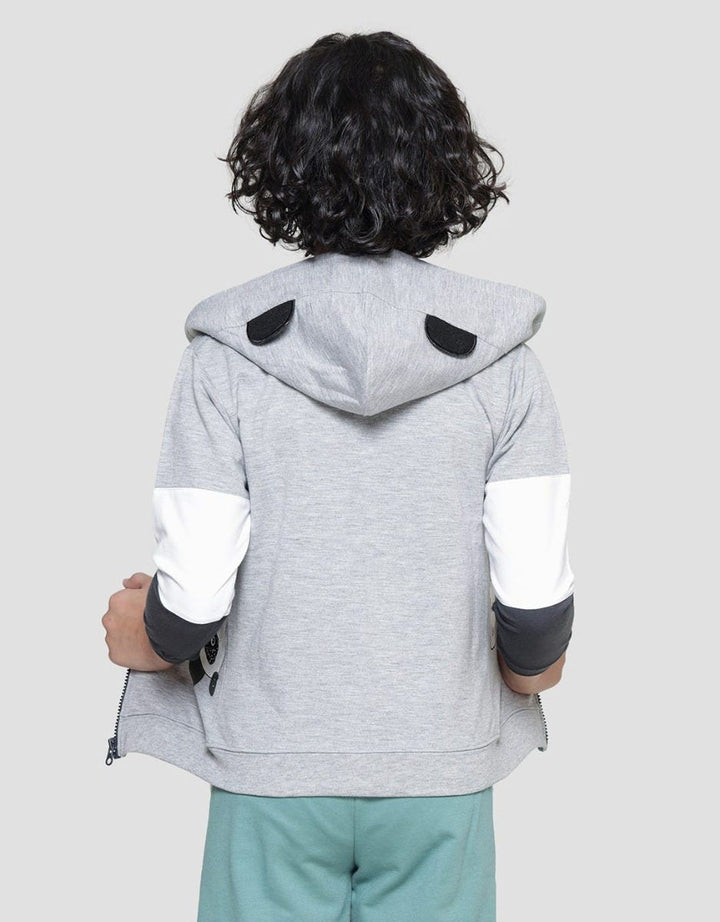 Little M Jaket Terry Panda Aplikasi Anak Laki-laki