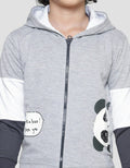 Little M Jaket Terry Panda Aplikasi Anak Laki-laki