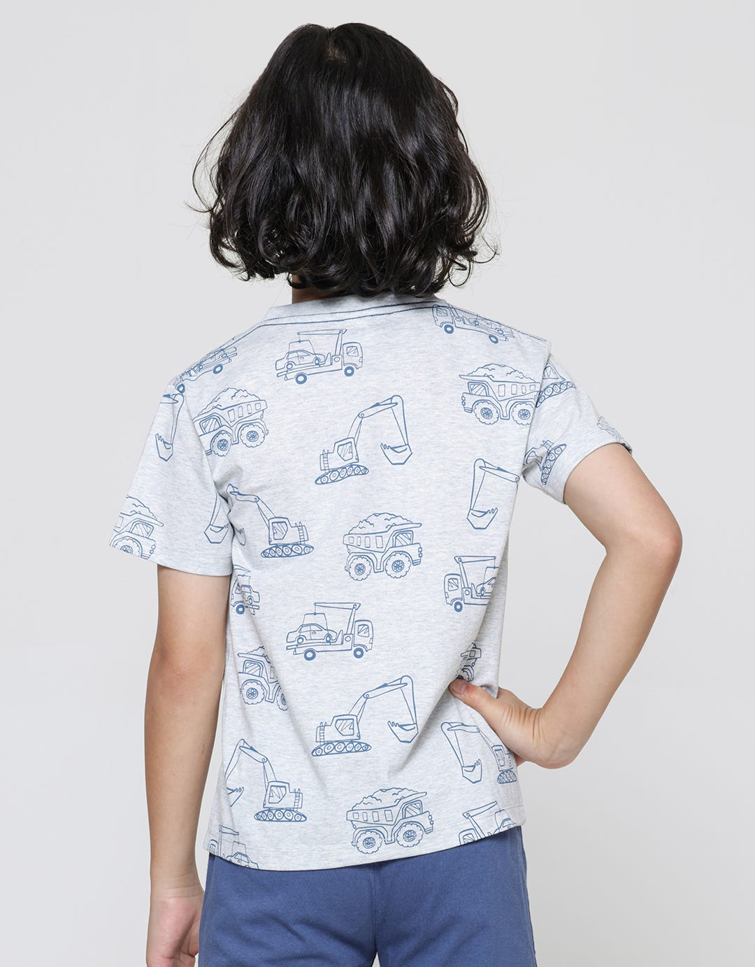 Little M Print Truck Kaos Lengan Pendek Anak Laki-Laki