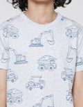 Little M Print Truck Kaos Lengan Pendek Anak Laki-Laki
