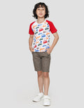 Little M Print Car Kaos Raglan Anak Laki-Laki