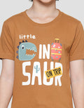 Little M Boys Short Sleeve T-shirt Dinosaur Print Application