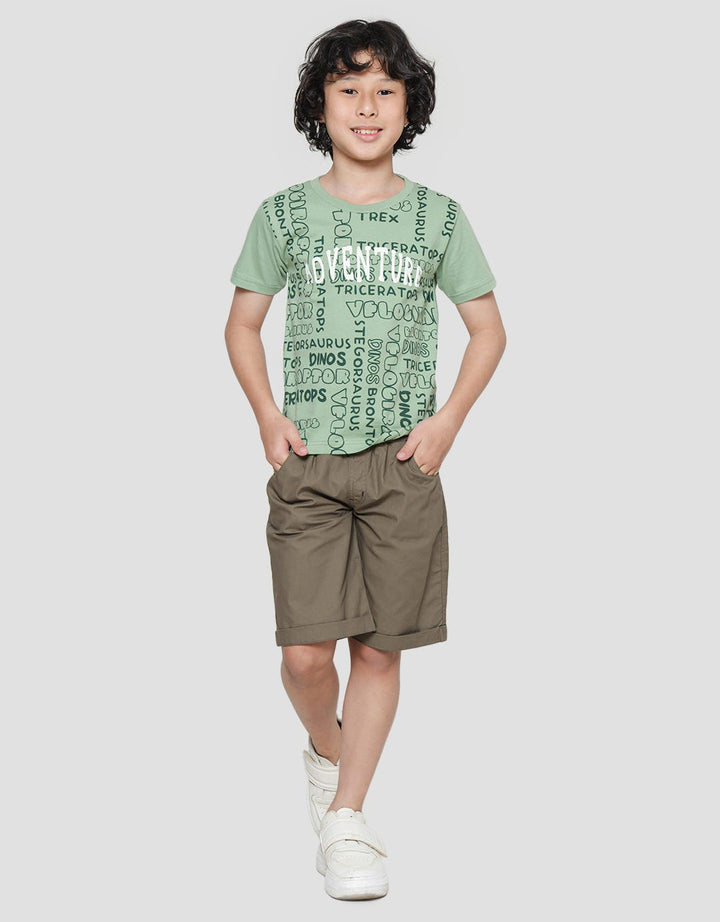 Little M Print Adventure Kaos Lengan Pendek Anak Laki-Laki