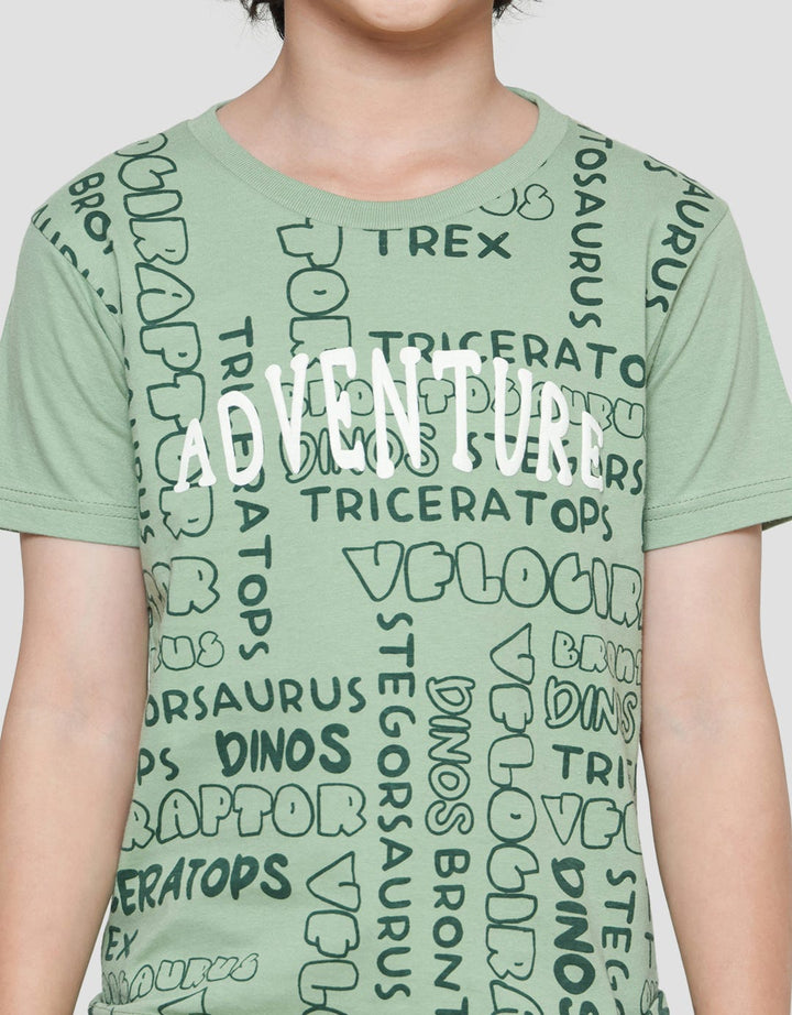 Little M Print Adventure Kaos Lengan Pendek Anak Laki-Laki