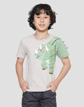 Little M Kaos Lengan Pendek Anak Laki-laki Print Dino Sambung Aplikasi