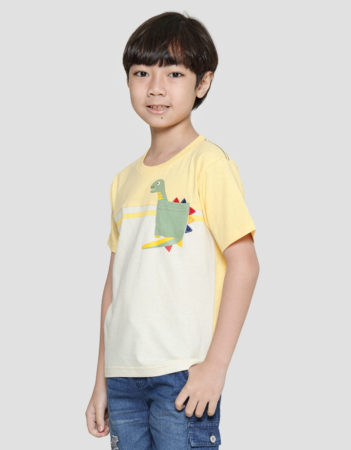 Little M Dino Pocket Kaos Anak Laki-laki