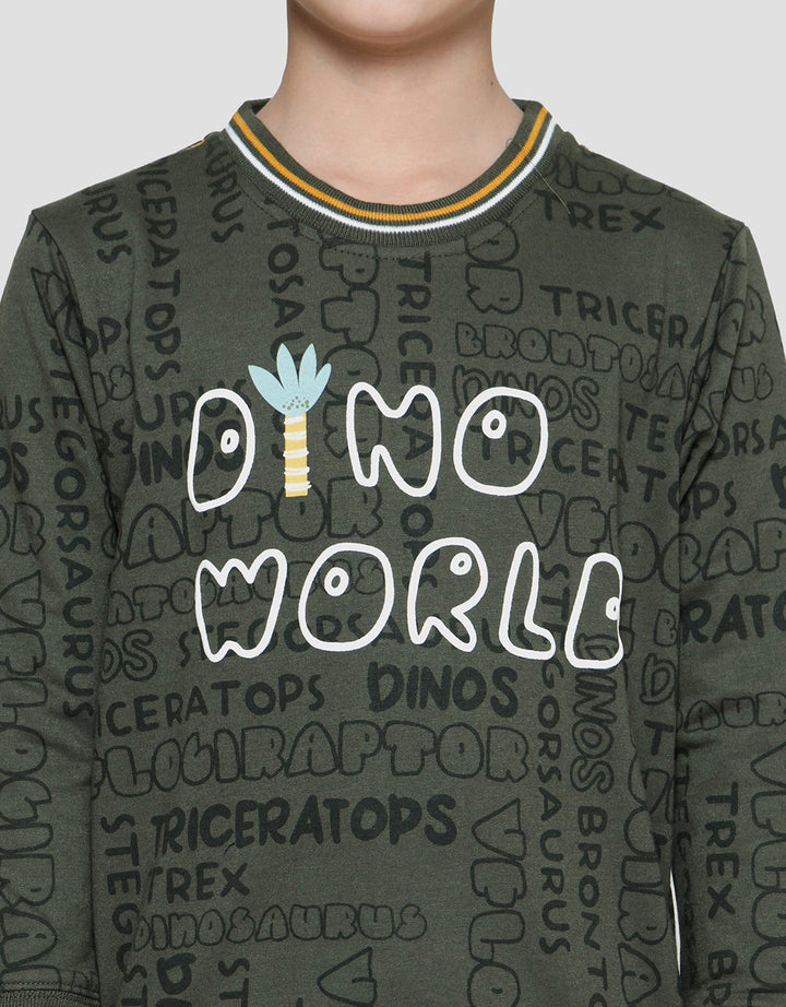 Little M Dino Wold Sweater Anak Laki-laki