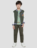 Little M Terry Bomber Dino Jaket Anak Laki-laki