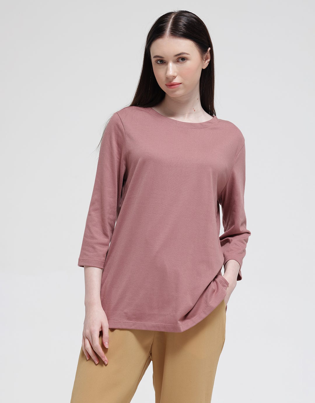 Anyday Long Sleeve Solid T-Shirt