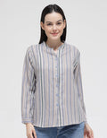 Anyday Long Sleeve Blouse With Stripe Print
