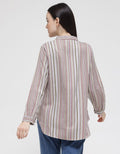 Anyday Long Sleeve Blouse With Stripe Print