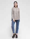 Anyday Long Sleeve Blouse With Stripe Print