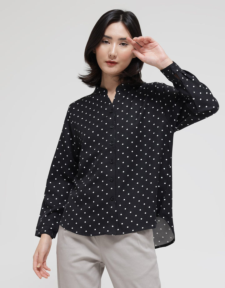 Anyday Long Sleeve Blouse With Polka Print