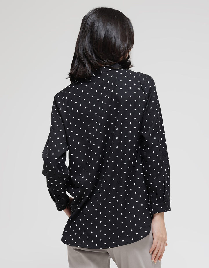 Anyday Long Sleeve Blouse With Polka Print