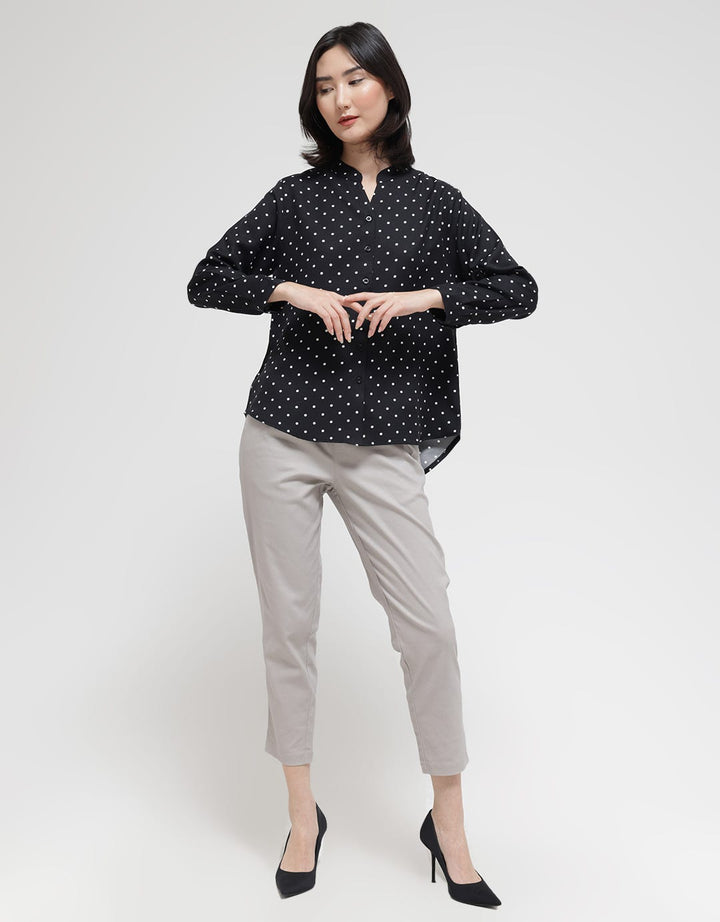 Anyday Long Sleeve Blouse With Polka Print