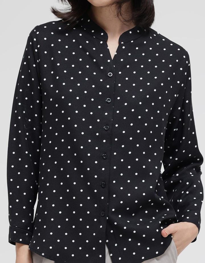 Anyday Long Sleeve Blouse With Polka Print