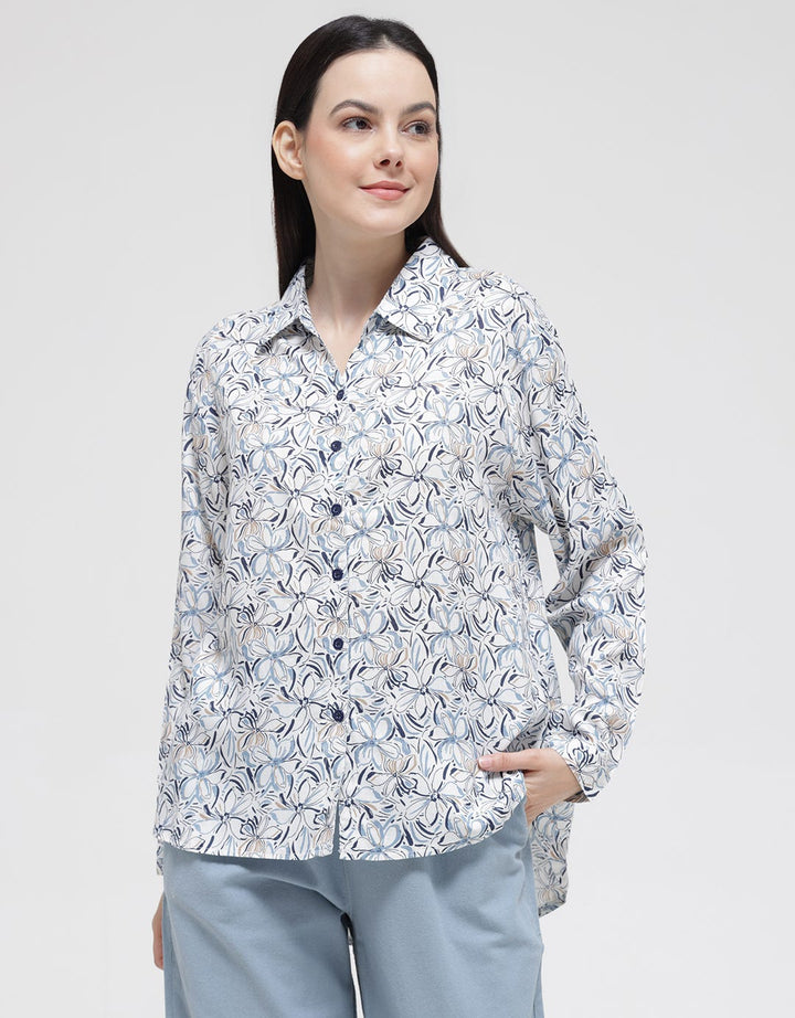 Anyday Long Sleeve Shirt With Flower Print